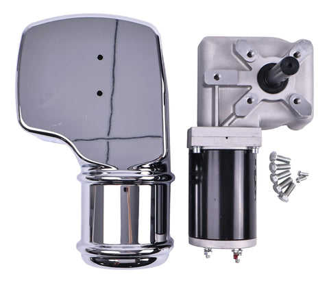 60 To 1 Gear Ratio Dump Truck Roll Tarp Motor 12V 600W Sealed Worm Gear With Chrome Cover Three Fourth Inch Output Shaft