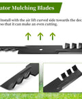 Three Pack Mower Blades For 48 Inch Decks Fit Hustler Bad Boy Scag Bunton Great Dane Replaces 482877 481706 795757 Mulching Blade