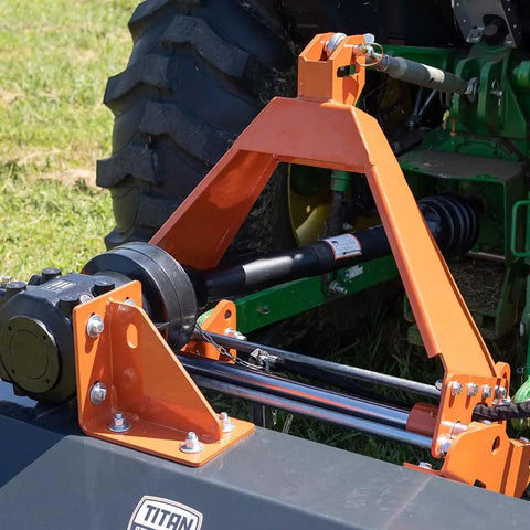 3 Point 60 Inch Flail Mower With Hydraulic Side Shift For Cat 1 Tractors And Loaders, PTO Powered 40-50HP Mowing Attachment With Replaceable Forged Hammer Blades, Built Beefy For Real Tough Underbrush