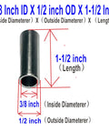 12 Pack 304 Stainless Steel Spacer Standoff Bushing Set Three Eighths Inch Inner Diameter One Half Inch Outer Diameter One And One Half Inch Length Plain Finish Round Metal Spacers For Three Eighths Inch Screws Bolts And Rods, 3/8 ID x 1/2 OD x 1-1/2 in