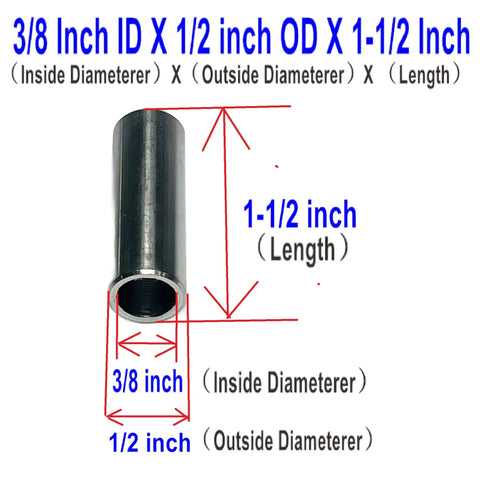 12 Pack 304 Stainless Steel Spacer Standoff Bushing Set Three Eighths Inch Inner Diameter One Half Inch Outer Diameter One And One Half Inch Length Plain Finish Round Metal Spacers For Three Eighths Inch Screws Bolts And Rods, 3/8 ID x 1/2 OD x 1-1/2 in