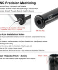 Front Thru Axle Set 15x100mm And 15x110mm Boost For RockShox Forks Aluminum Alloy Mountain Bike CNC details and installation notes