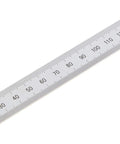 Six Inch By One Hundred Fifty Millimeter Steel Rule Built To Last With Multiple Graduations in satin chrome finish for precision