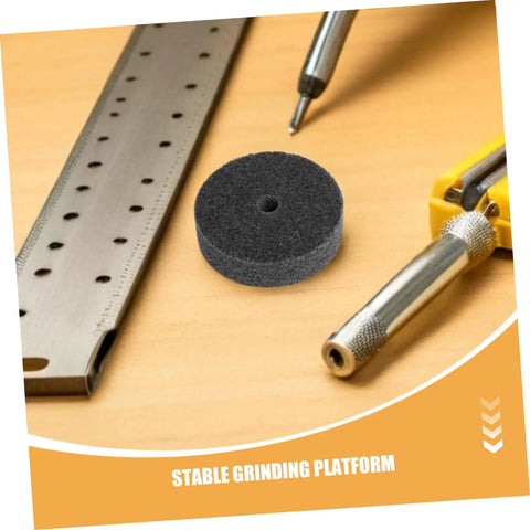Heavy Duty Nylon Polishing Wheels 6 Pack Fit Most Bench Grinders For Metal Car And Furniture Buffing Plus 10mm Hole Grinding Discs on a stable grinding platform.