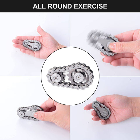Metal Bike Chain Fidget Spinner With Sprocket Design And Stainless Steel Bearings For Ultra Smooth Spin Stress Relief And Anxiety Reduction Fidget Toy Finger Spin Gear For EDC Dope Gift For Teens And Adults