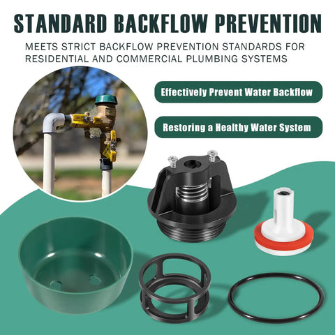 Complete 1/2 To 3/4 Inch Float And Bonnet Repair Kit For Backflow Preventers And PVB Valves with components shown
