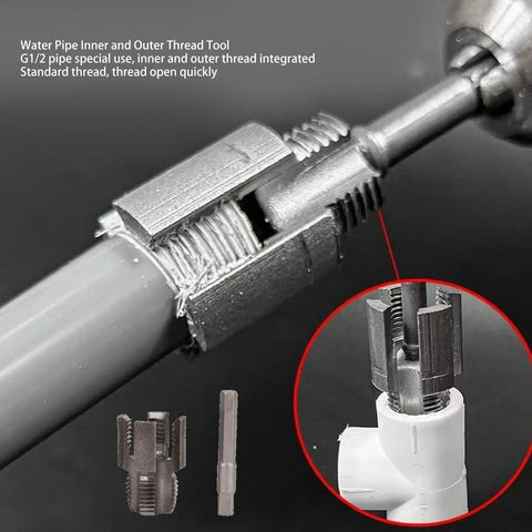 HaloVerde 1/2 Inch Pipe Threader Tool For Cleaning Clogged Threads, Alloy Steel Thread Cutting Die for PVC pipes with threaded ends.