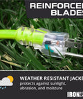 High Visibility 100 Ft Outdoor Extension Cord 16/3 SJTW 13 Amp Heavy Duty Neon Green With Lighted End For Power Tools