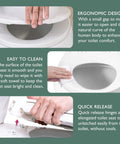 Elongated Toilet Seat With Slow Close Hinges And Four Non-Slip Bumpers, Easy To Install And Clean, Durable White Plastic