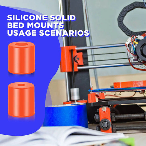 3D printer with 12 Pack 3D Printer Heatbed Mounts Beefy Silicone Leveling Spacers, Heat Resistant Bed Supports on display