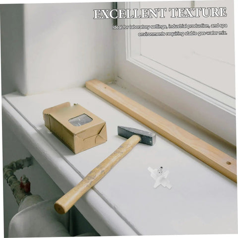 Hydrogen Oxygen Therapy Flow Valve For Home Wellness Gear on windowsill, with cardboard box and hammer nearby.