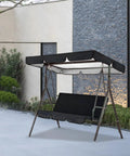 Black 190T Oxford patio swing canopy replacement top cover set for porch swing outdoor protection all weather
