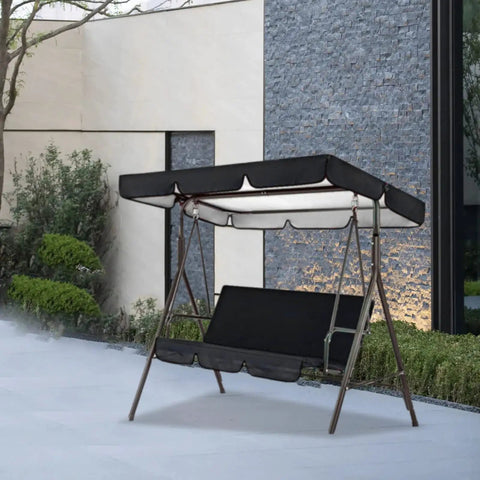Black 190T Oxford patio swing canopy replacement top cover set for porch swing outdoor protection all weather
