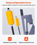 48 Inch Heavy Duty Box And Pan Brake For Metalworking, showing balance weights for reduced operation force, aluminum folder