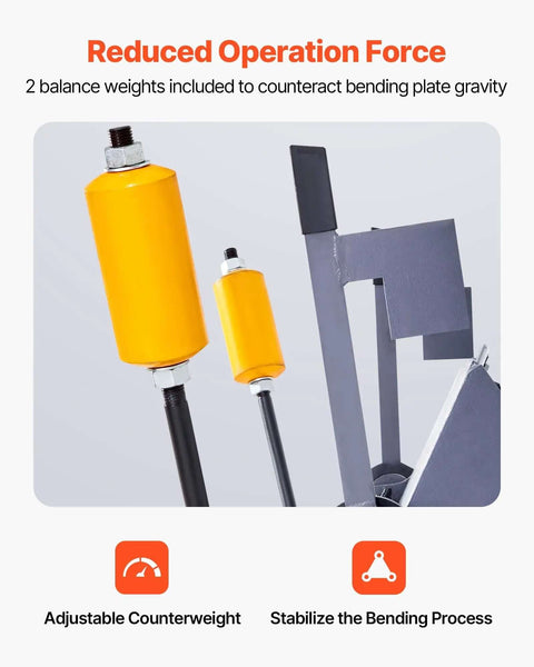 48 Inch Heavy Duty Box And Pan Brake For Metalworking, showing balance weights for reduced operation force, aluminum folder
