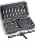 42 In 1 Magnetic Ratcheting Screwdriver Set With T Handle Multi Bit Repair Tool Kit in compact case with 40 bits displayed