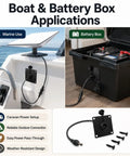 Waterproof Wall Pass Through Socket For Starlink Mini Power Setup 5.5x2.1mm DC Connector on boat wall and battery box