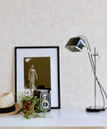 Room with Sand Swirl Swell Removable Peel And Stick Wallpaper With Retro Curves, 20.5 In Wide By 16.5 Ft Long, behind décor.