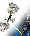 Yoke Tank Pressure Gauge For Scuba Diving Stainless Steel Compact Regulator Intermediate Pressure Checker With Vent Bleed Valve