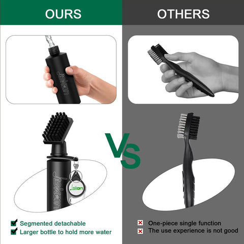 Comparison of 2 Pack Pro Golf Club Cleaner Brush Kit With Squeeze Water Bottle versus traditional brush