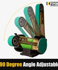 Heavy Duty Two Forty Eight Belt Grinder Attachment With Seven Inch Disc Sander Mount For Bench Grinders And Five Eighths Arbor Rugged Kit Slays Sawdust And Gets Work Done Quick For Weekend Warriors with adjustable belt angle.
