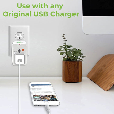 Worldwide Universal Travel Power Adapter For 150 Countries With US UK EU AU CN NZ Outlets One Piece Travel Adapter Durable Safe Certified All In One Charger For Laptops Phones And More Compact Travel Essential, white wall outlet with phone charging