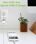 All In One Worldwide Travel Power Adapter Durable One Piece Design Works In 150 Countries Includes US UK EU CN AU NZ Outlets Charges Multiple Devices On The Go compact adapter charging a phone in a wall outlet