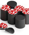 Slick Peel And Stick Magnetic Dots For Kitchen And Office Killer Adhesive Backing To Grip Photos Or Grocery Lists On The Fridge With Zero Sweat 36 Piece Set with black flexible magnets.