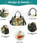Insulated Lunch Bag With Adjustable Shoulder Strap, Tropical Summer Desert Cactus Print Cooler Tote showcasing design details