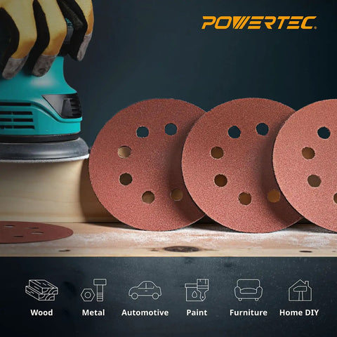 Top Shelf 25 Pack Five Inch Eighty Grit Sanding Discs With Hook And Loop Backing for Random Orbital Sanding on wood surfaces.