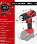 Cordless Heat Gun With M18 Battery Compatibility, Fast Heating And Variable Temp 122F To 1112F, LCD Display diagram