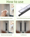 Installation process of Self Stick Adhesive Cabinet Handles 30 Pack with Double Sided Tape for Easy Installation No Drill Required ABS Plastic Black Finish