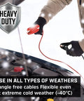 Person using Jumper Cables 30 Feet 1 Gauge 800 Amp With Permanent Installation Kit And Quick Connect Plug on car