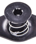 Heavy Duty Quarter Turn Fasteners With 5/16 Shank And 5/8 Hex Head; black flush clip with internal spring for quick panel mounts.