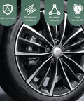 Close-up of a car wheel showing lug nuts for Beefy 1 Piece 6 Spline Lug Nut Socket Locking Key For Wheel Locks, Wheel Lock Removal Tool, Heavy Duty Chrome Steel.