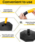 Assembly steps for Six Pack 34 Inch Parking Cone Delineators Stanchion Set With Base And Six Point Six Foot Chain S Hook Connectors