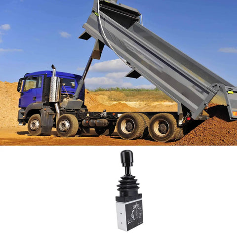 Proportional Dump Truck Valve With Three Holes And Two Working Positions, PTO Switch, Slow Down Tipper installed on hydraulic dump truck
