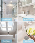 Top Shelf 2 Pack Heavy Duty Silicone Drain Hair Catcher Featuring Rock Solid Suction Cups Sticks Like Glue Stops Hair Clogs Cold And Keeps Your Plumbing Spotless White in bathroom and kitchen scenes.