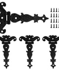 Tee Strap Hinge Set Heavy Duty Antique Black Hinges For Barn Doors And Gates Includes 20 Mounting Screws Four Pack