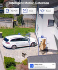 Intelligent motion detection by Eight-Channel 3K AI Security Camera System With DVR, Four 5MP Outdoor Cameras, IP67 Weatherproof.