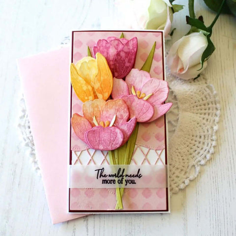 Dope Flower Die Cut Set For Card Making And Scrapbooking Metal Cutting Dies With Stencils And Embossing Effects on handmade card