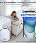 WiFi Freezer Thermometer With App Alerts And Two Wireless Fridge Sensors For Real Time Temperature Monitoring, Waterproof IP65 Probes, Instant Phone Notifications If Temperatures Go Out Of Range on white fridge
