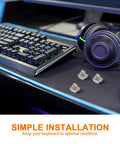 10 Piece Linear Mechanical Keyboard Switches Featuring Three Legged Design And Anti Wear Build Crafted From Sturdy Abs And Metal For Hella Smooth Typing That Truly Levels Up Your Setup on a gaming desk with headphones.