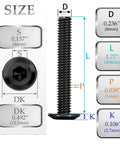 Heavy Duty M6 X 40mm Flat Head Hex Socket Cap Screws Bolts 30 Pack Black Oxide Alloy Steel specification chart including size details.