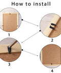 100 black metal picture frame back fasteners with screws; step-by-step installation diagram for securing photos