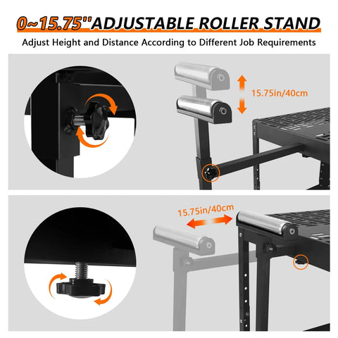 Heavy Duty Planer Stand With Wheels, 550 Lbs Load Power Tool Workstation, adjustable roller stand features for height and distance.