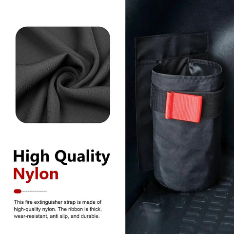 Heavy Duty Built Tough Roll Bar Fire Extinguisher Holder With Adjustable 600D Oxford Storage Bag Universal Quick Clip Strap Fits Most Cars Trucks Suv Safety Gear