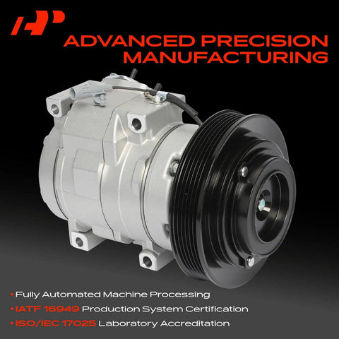 Straight Up Top Tier Air Conditioning Compressor Replacement With Clutch For Toyota Corolla 2003 Through 2008 detailed view.