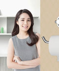 Tool Free No Drill Toilet Paper Holder with Strong Silicone Vacuum Mount Removable Bracket Chrome Finish on wall in kitchen