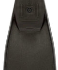 Black Clio Snorkeling Fin for Adults size 43/44, EVA construction, rear view of blade and foot pocket, swim fins for snorkel and pool use.